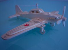 Laser Cut Ilyushin Il-2 Sturmovik 3D Puzzle Free Vector