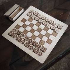 Juego de ajedrez grabado con corte láser