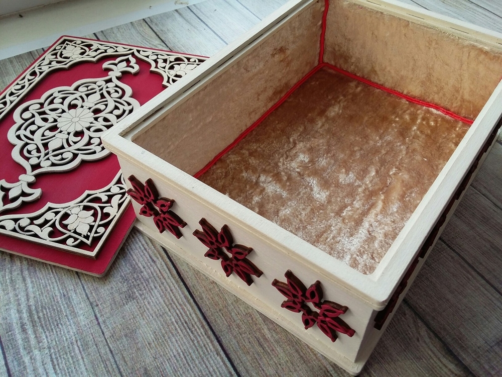 Laser Cut Decorative Gift Box Plywood 3mm Free Vector