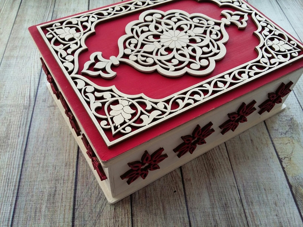 Laser Cut Decorative Gift Box Plywood 3mm Free Vector