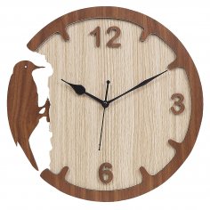 Reloj de pared estilo pájaro carpintero cortado con láser Reloj decorativo de diseño moderno