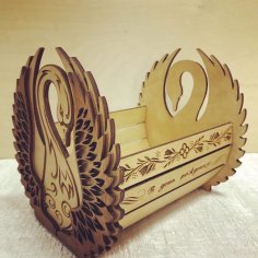 Laser Cut Swan Candy Bowl 4mm Free Vector