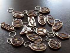 Laser Cut Volkswagen Key Chain with Logo Free Vector