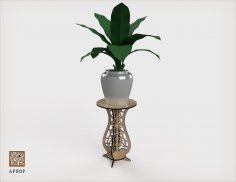 Laser Cut Flower Pot Stand Free Vector