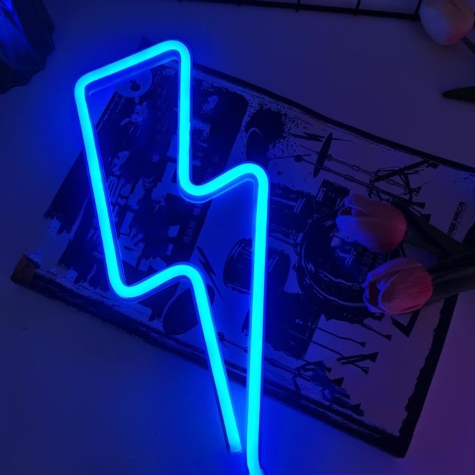 Laser Cut Lightning Bolt Neon Sign