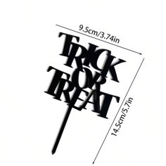 Laser Cut Halloween Trick Or Treat Cake Topper