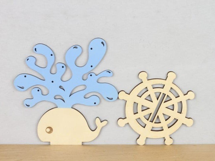 Laser Cut Whale Shaped Jewelry Stand Earring Holder