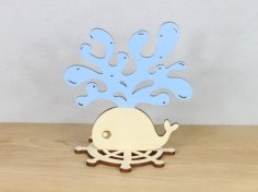 Laser Cut Whale Shaped Jewelry Stand Earring Holder