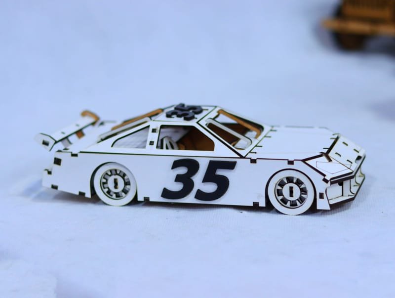 Laser Cut Nascar Race Car Toy Wooden 3D Puzzle