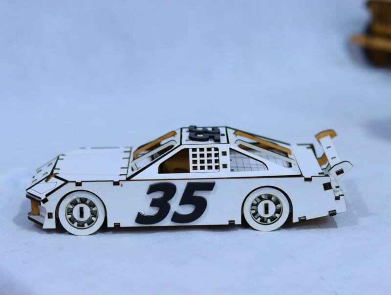 Laser Cut Nascar Race Car Toy Wooden 3D Puzzle