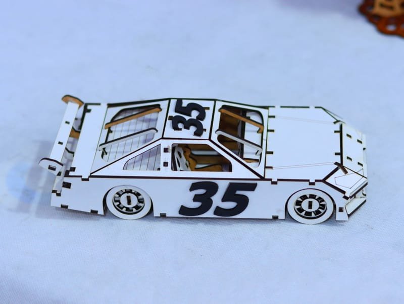 Laser Cut Nascar Race Car Toy Wooden 3D Puzzle