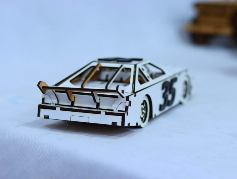 Laser Cut Nascar Race Car Toy Wooden 3D Puzzle