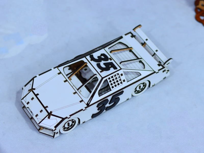 Laser Cut Nascar Race Car Toy Wooden 3D Puzzle
