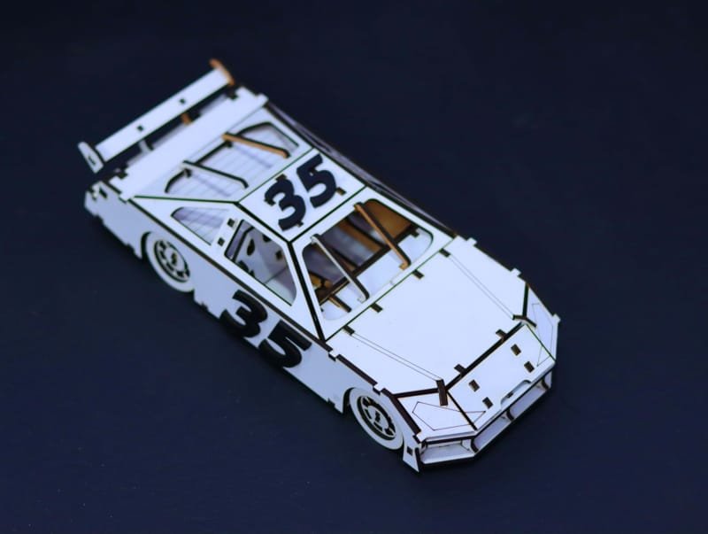 Laser Cut Nascar Race Car Toy Wooden 3D Puzzle