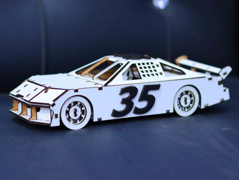 Laser Cut Nascar Race Car Toy Wooden 3D Puzzle