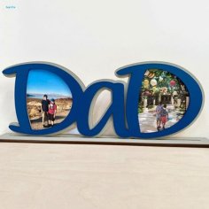 Laser Cut Fathers Day Photo Frame Dad Letter Shape Picture Frame