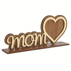 Laser Cut Personalized Photo Frame for Mother, Mom Heart Shaped Photo Frame Desktop Decor