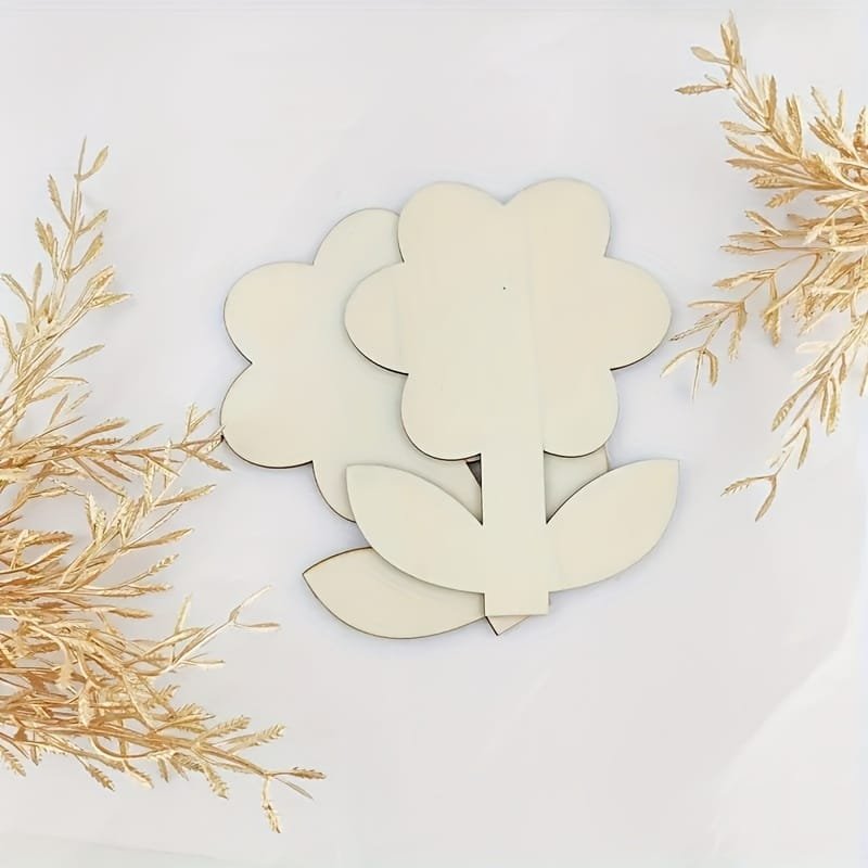 Laser Cut Flower Wooden Floral Shape for DIY Painting and Home Holiday Decorations