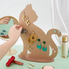 Laser Cut Cat Earring Display Stand Earring Storage Organizer Holder