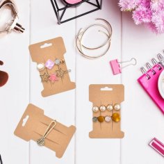 Laser Cut Hair Clip Bow Display Cards Hair Barrettes Jewelry Display Holder