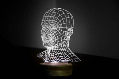 HEAD 3d illusion acrylic lamp Free Vector