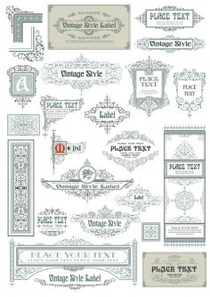 Séparateurs et bordures de page d'étiquette vectorielle vintage
