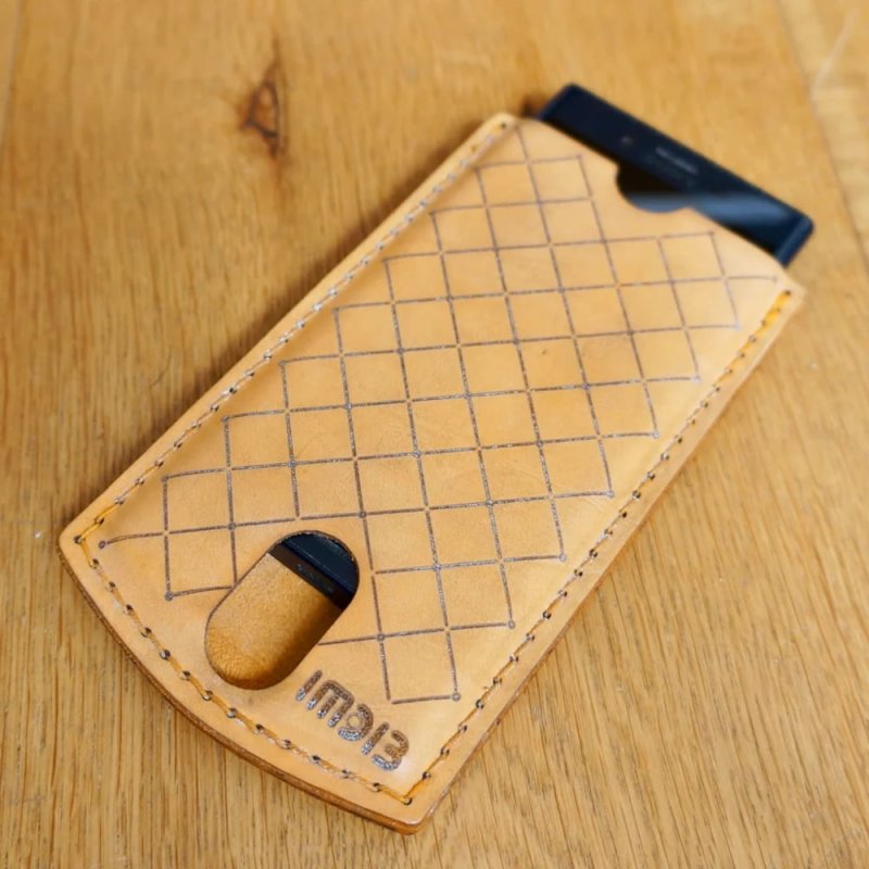 Laser Cut Leather and Wood Phone Case