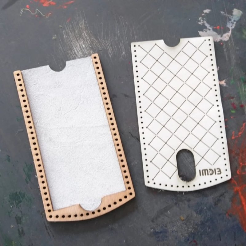 Laser Cut Leather and Wood Phone Case