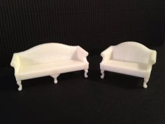 Miniature Queen Anne Sofa 3D Printer Model