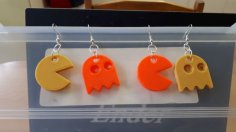 Pacman And Ghost Earrings 3D Printer Model