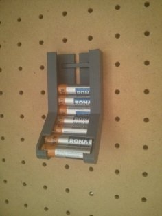 AAA Battery Holder For Pegboard 3D Printer Model