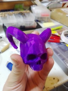 LOW POLY Horned Skull 3D Printer Model