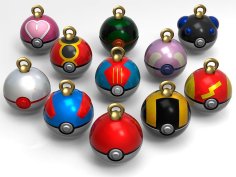 Bolas De Navidad Pokeballs HD 3D Printer Model