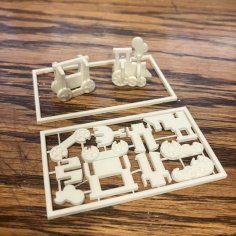 Train And Boxcar Kit Card 3D Printer Model