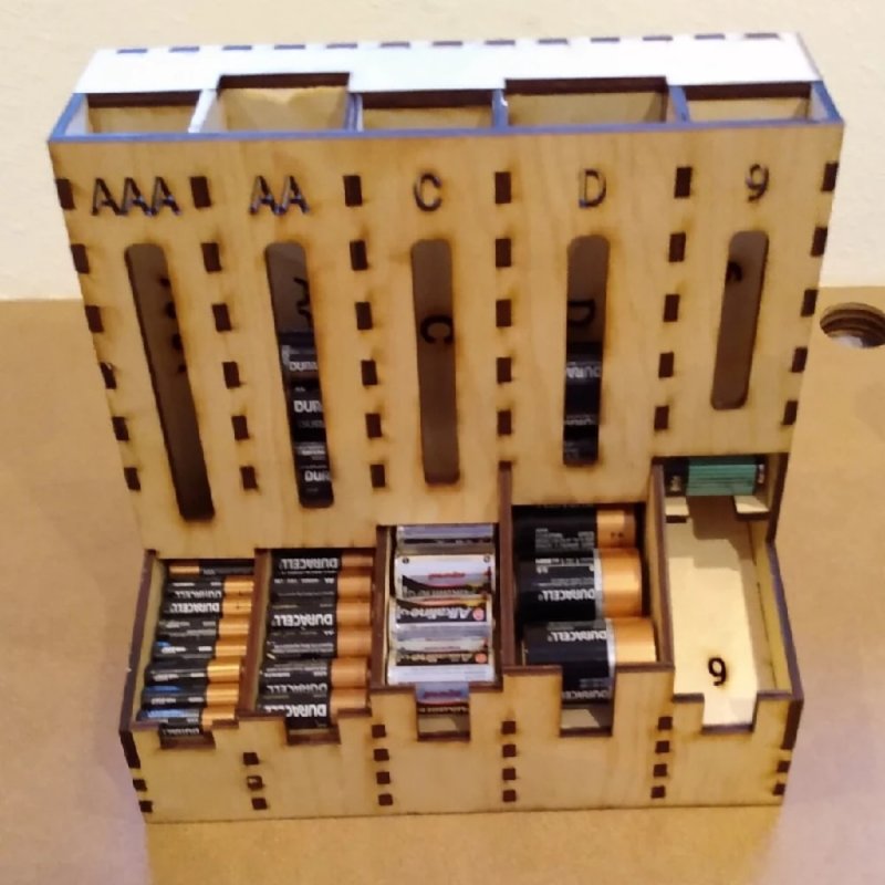 Laser Cut Battery Storage Organizer Battery Dispenser