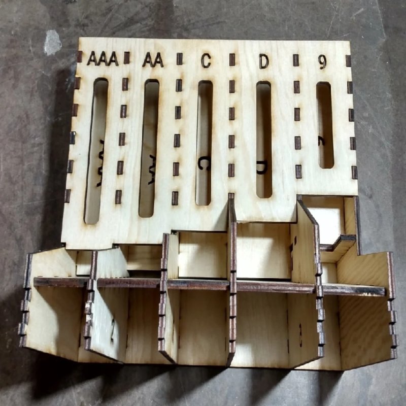 Laser Cut Battery Storage Organizer Battery Dispenser