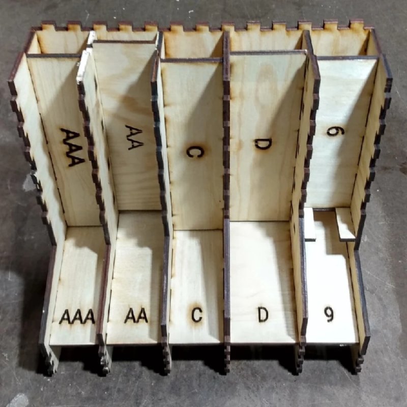 Laser Cut Battery Storage Organizer Battery Dispenser