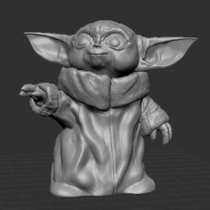 Baby Yoda -like Character Smiling 3D Printer Model