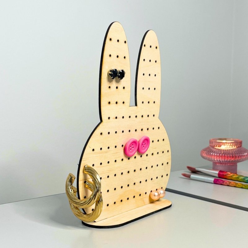 Laser Cut Bunny Earring Holder