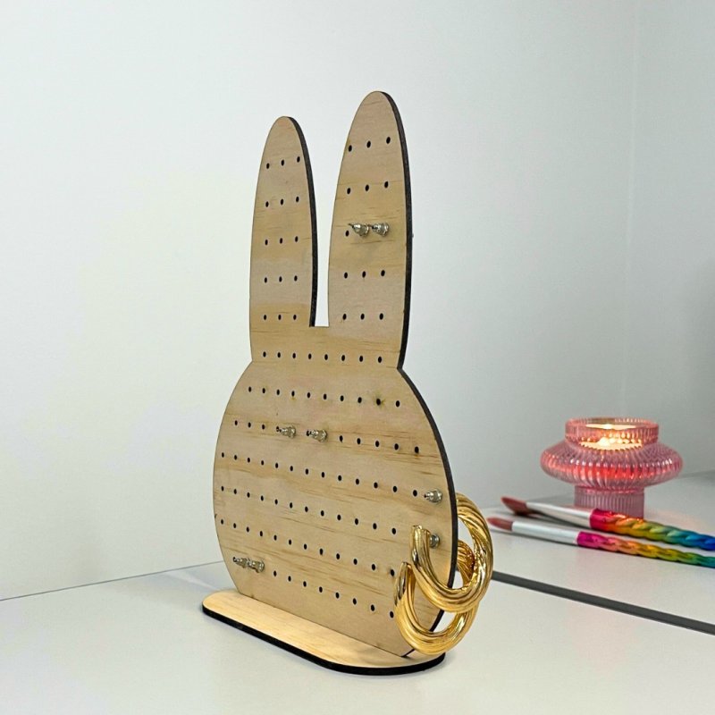 Laser Cut Bunny Earring Holder