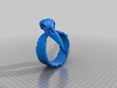 Raven Ring / Crow Ring / Bird Skull Ring 3D Printer Model