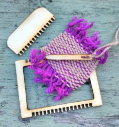 Laser Cut Micro Weaving Loom SVG File