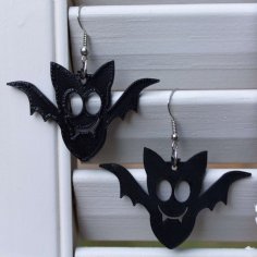 Cute Halloween Bat Earring 3D Printer Model