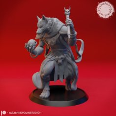 Coyote Necromancer – Tabletop Miniature 3D Printer Model