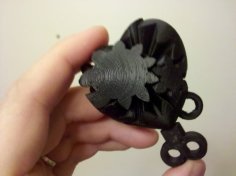 Keyed Heart Gears Keychain 3D Printer Model