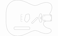 गिटार रूपरेखा वेक्टर dxf फ़ाइल