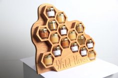Expositor de mel de colmeias selvagens