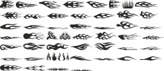 Vecteurs de conception de tatouage de flammes de feu noir tribal