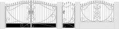 Forged gate and wicket design vector Free Vector