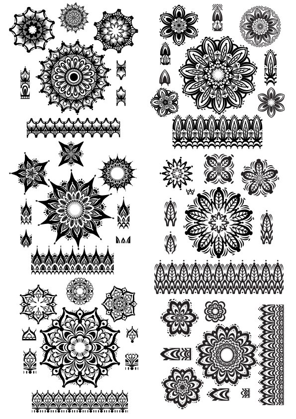 Conjunto de vectores de diseño ornamental de lujo
